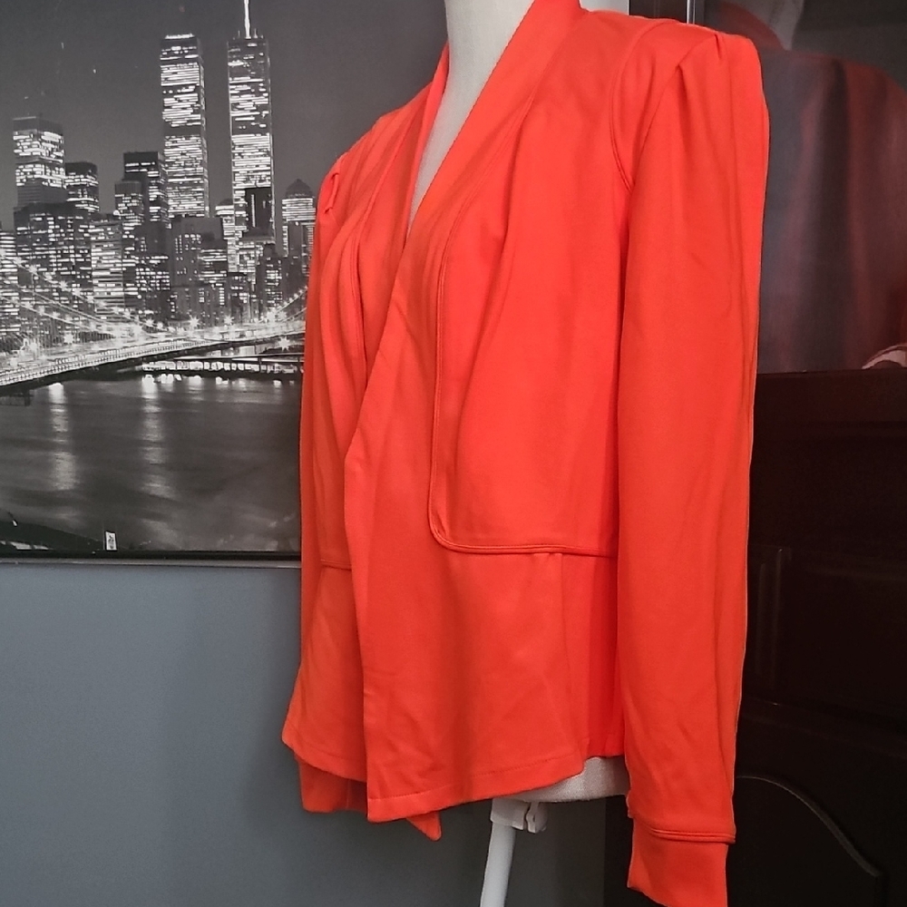City Chic Piping Mandarin Orange Blazer Jacket